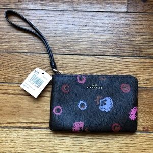 Floral Pattern Coach Wristlet
